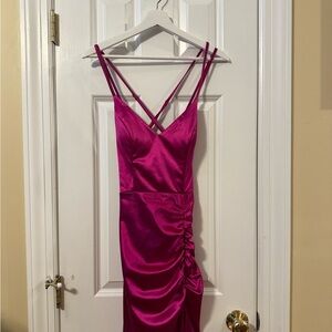 City Studio Fuchsia Strappy Prom Dress
